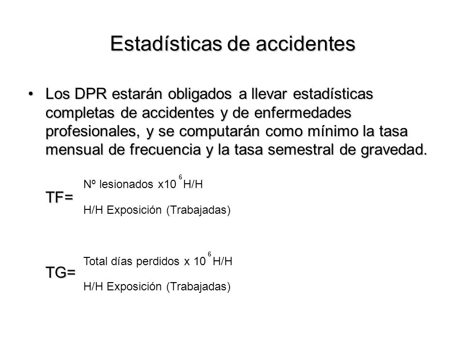 Estadísticas de accidentes