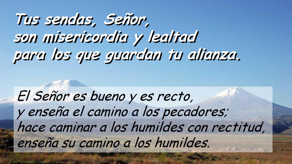 Tus sendas, Señor, son misericordia y lealtad para los que guardan tu alianza.
