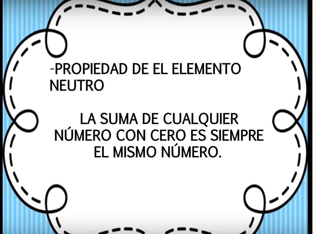 LA SUMA DE CUALQUIER NÚMERO CON CERO ES SIEMPRE EL MISMO NÚMERO.