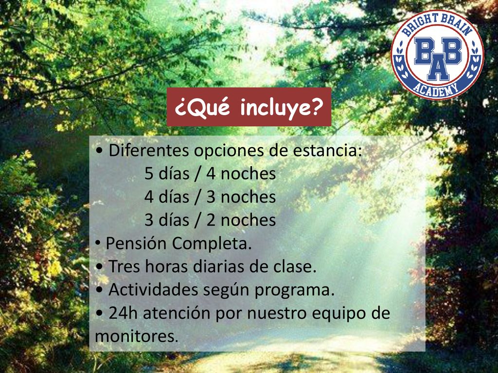 ¿Qué incluye • Diferentes opciones de estancia: 5 días / 4 noches
