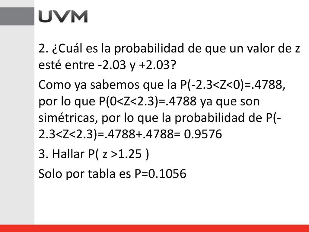 2. ¿Cuál es la probabilidad de que un valor de z esté entre y