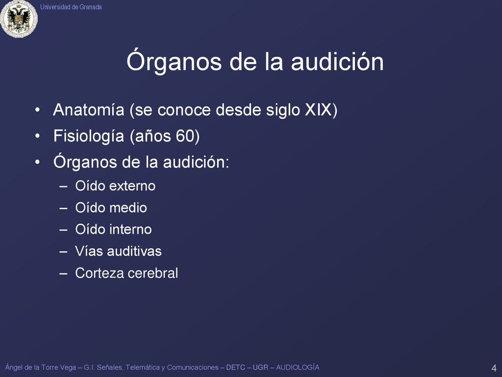 Órganos de la audición Anatomía (se conoce desde siglo XIX)
