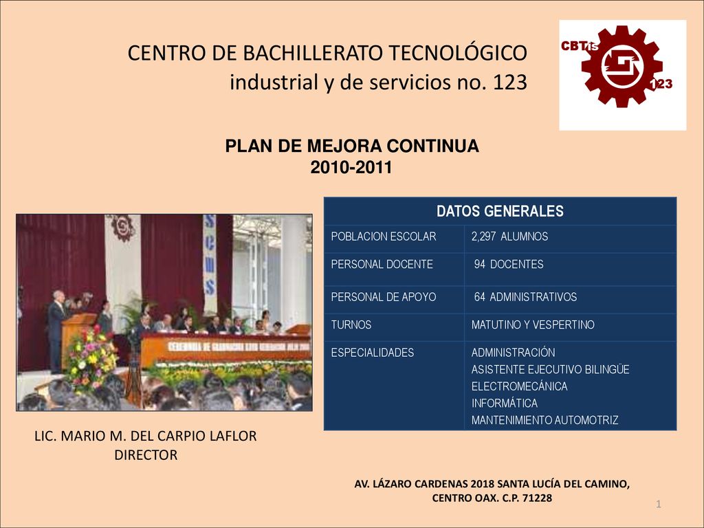 CENTRO DE BACHILLERATO TECNOLÓGICO industrial y de servicios no. 123