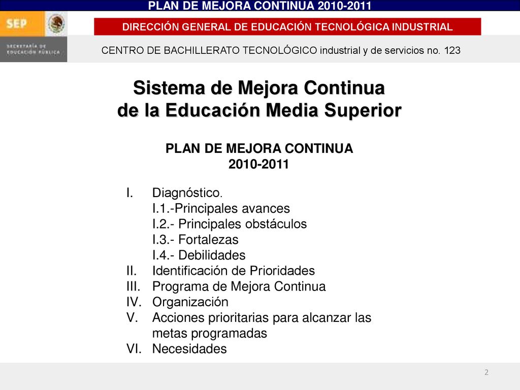 Sistema de Mejora Continua de la Educación Media Superior