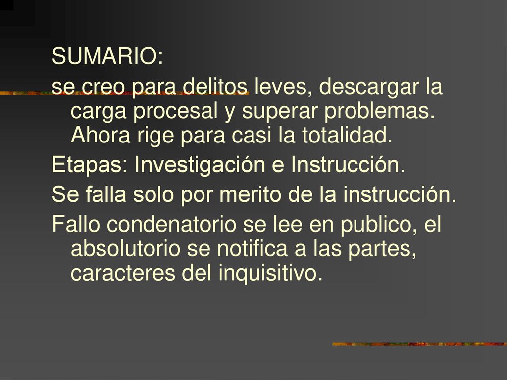 SUMARIO: se creo para delitos leves, descargar la carga procesal y superar problemas. Ahora rige para casi la totalidad.