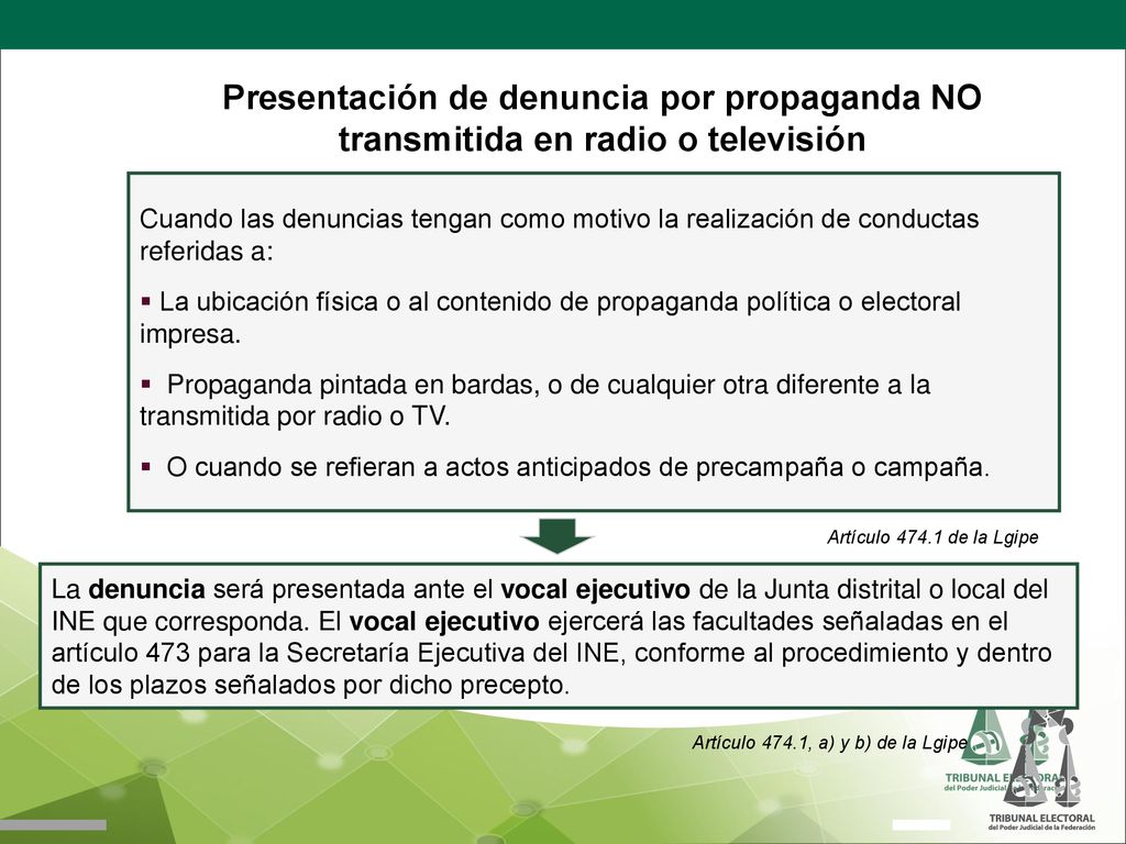 Presentación de denuncia por propaganda NO transmitida en radio o televisión