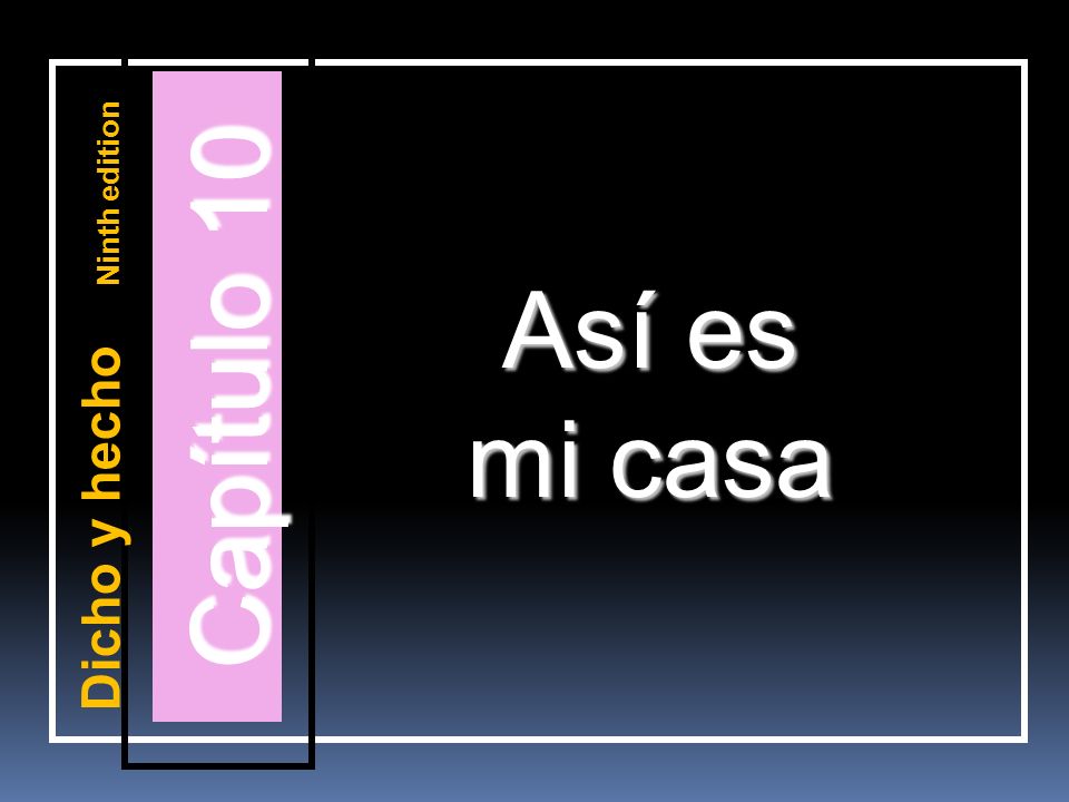 Capítulo 10 Así es mi casa Dicho y hecho Ninth edition