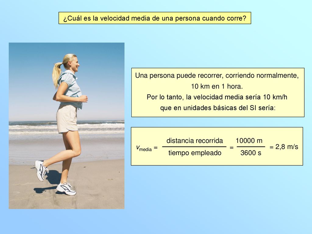 ¿Cuál es la velocidad media de una persona cuando corre