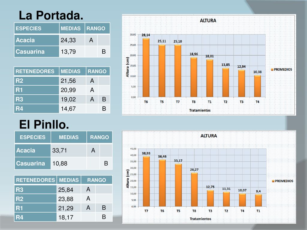 La Portada. El Pinllo. Acacia 24,33 A Casuarina 13,79 B R2 21,56 A R1