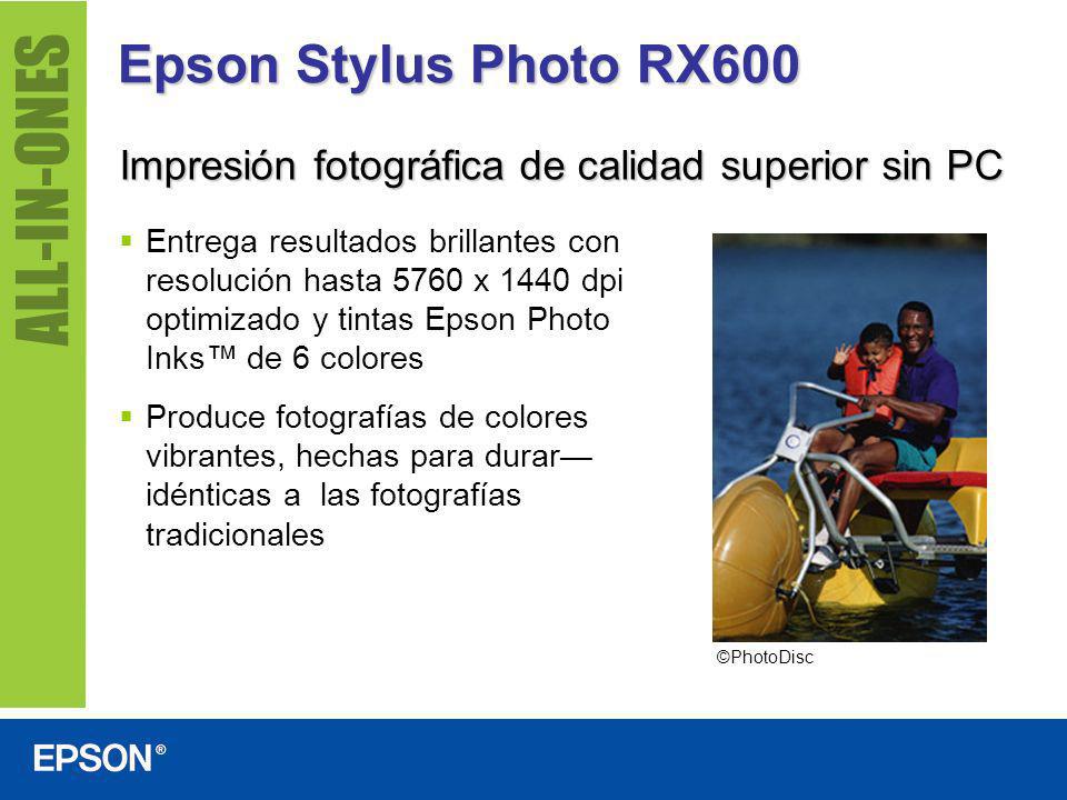 Epson Stylus Photo RX600 Impresión fotográfica de calidad superior sin PC.