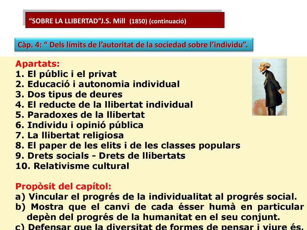 Càp. 4: Dels límits de l’autoritat de la sociedad sobre l’individu .