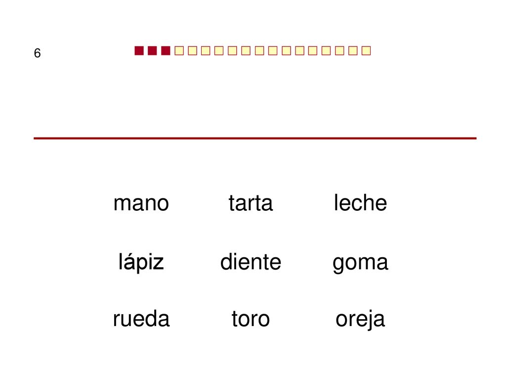 6 mano tarta leche lápiz diente goma rueda toro oreja