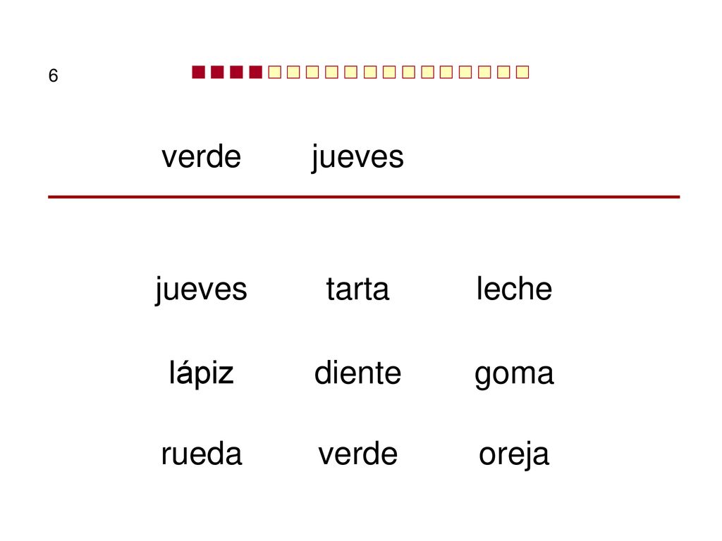 6 verde jueves jueves tarta leche lápiz diente goma rueda verde oreja