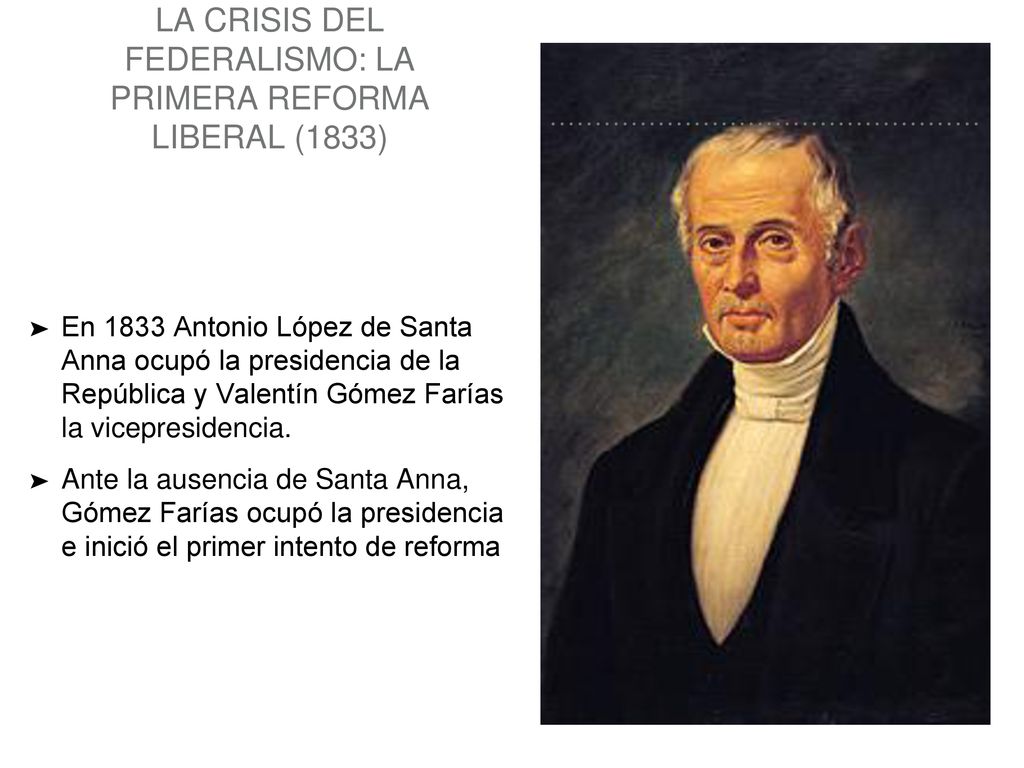 La crisis del federalismo: La primera reforma liberal (1833)