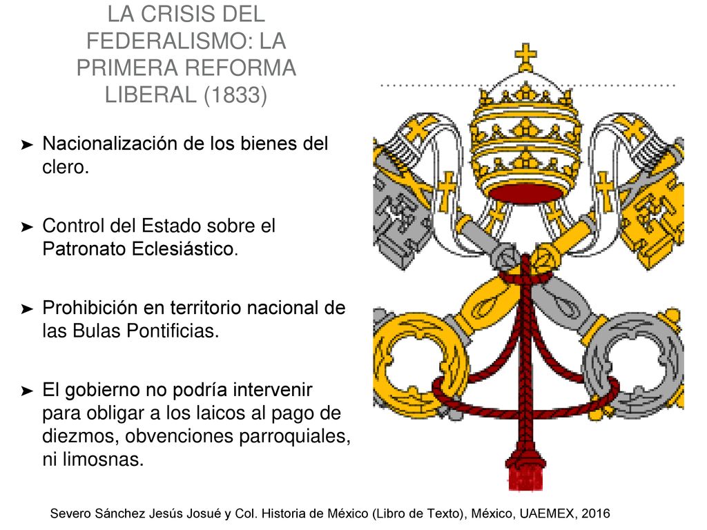 La crisis del federalismo: La primera reforma liberal (1833)