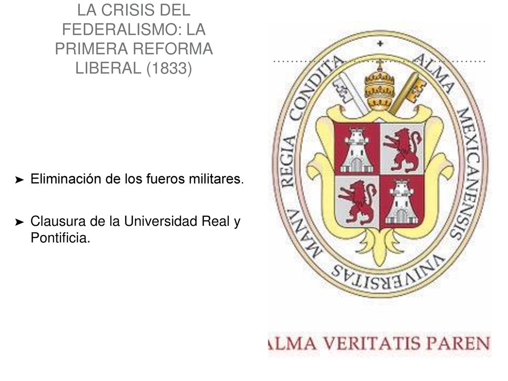 La crisis del federalismo: La primera reforma liberal (1833)