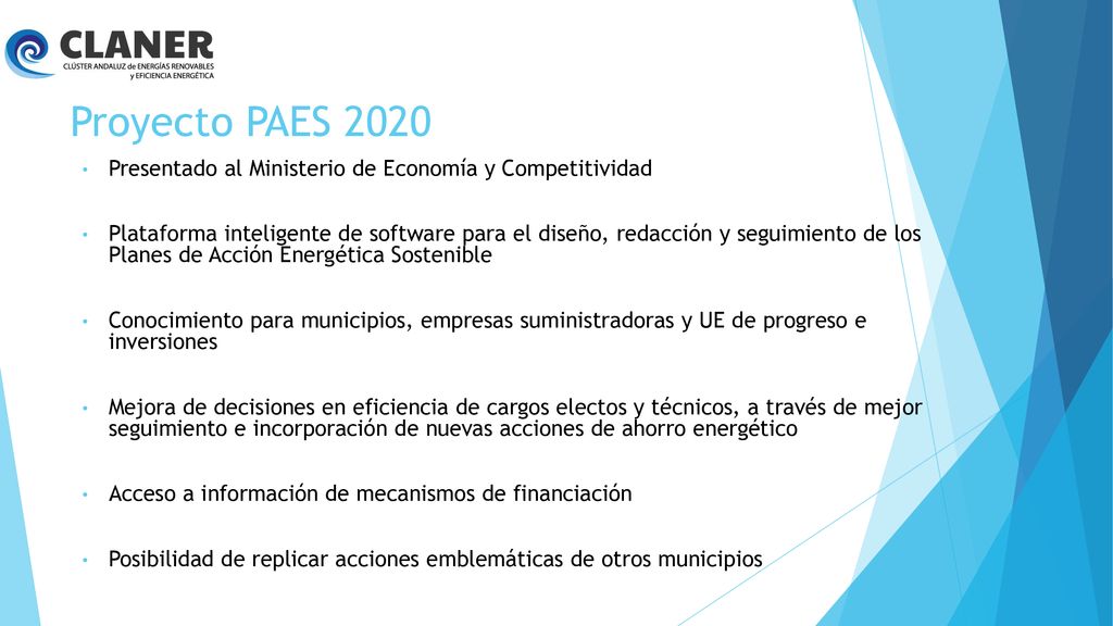 Proyecto PAES 2020 Presentado al Ministerio de Economía y Competitividad.
