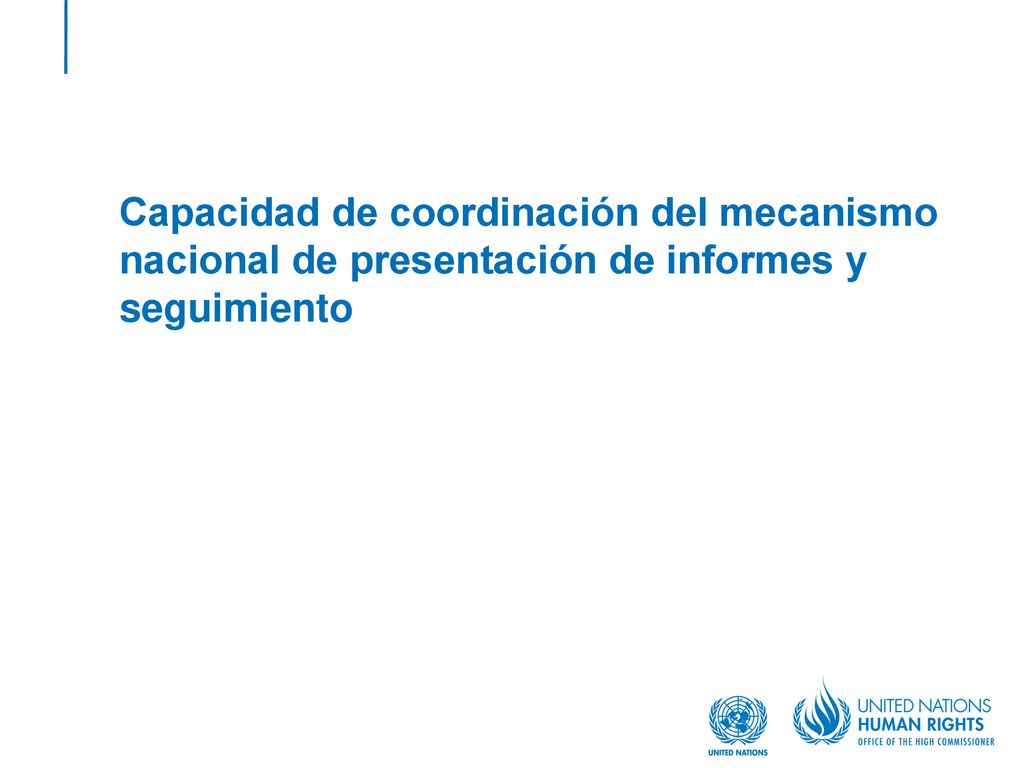 Capacidad de coordinación del mecanismo nacional de presentación de informes y seguimiento