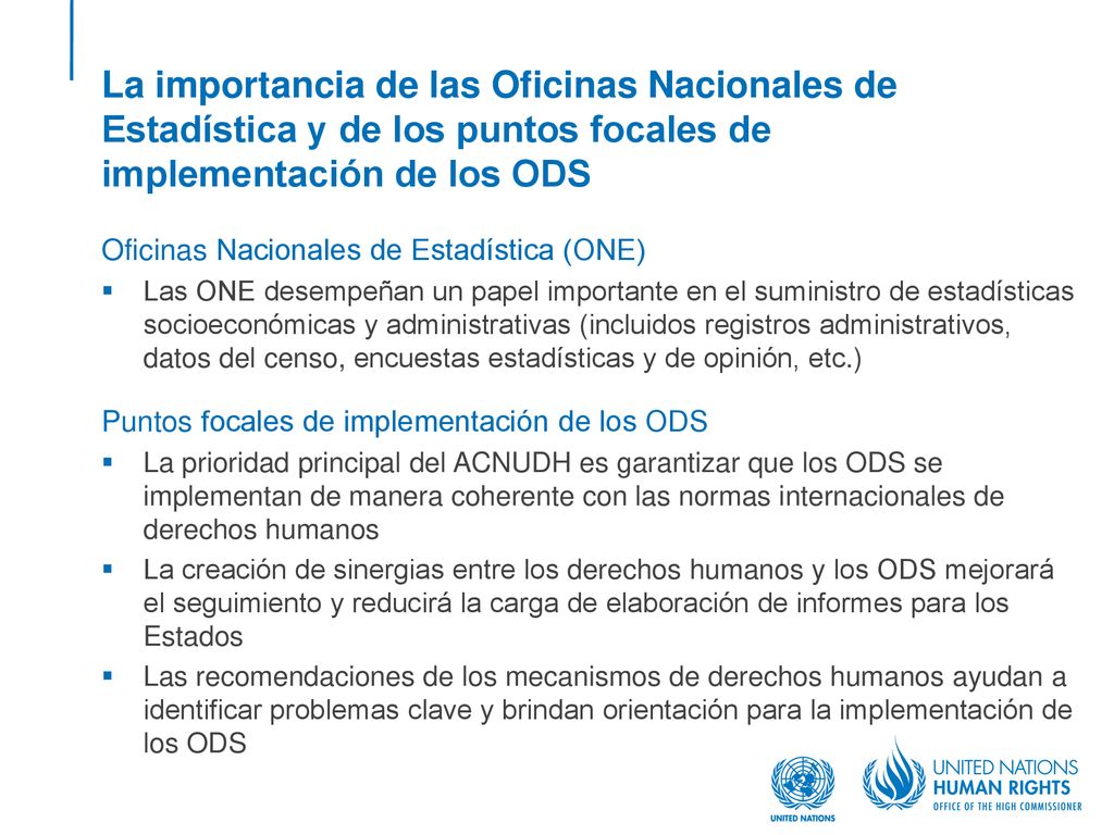 La importancia de las Oficinas Nacionales de Estadística y de los puntos focales de implementación de los ODS