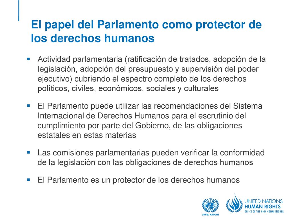 El papel del Parlamento como protector de los derechos humanos
