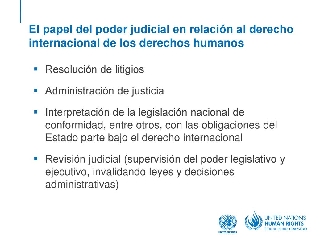 El papel del poder judicial en relación al derecho internacional de los derechos humanos