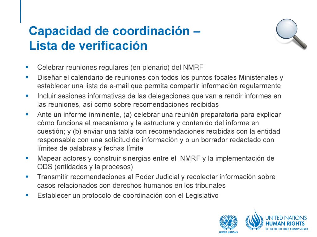 Capacidad de coordinación – Lista de verificación