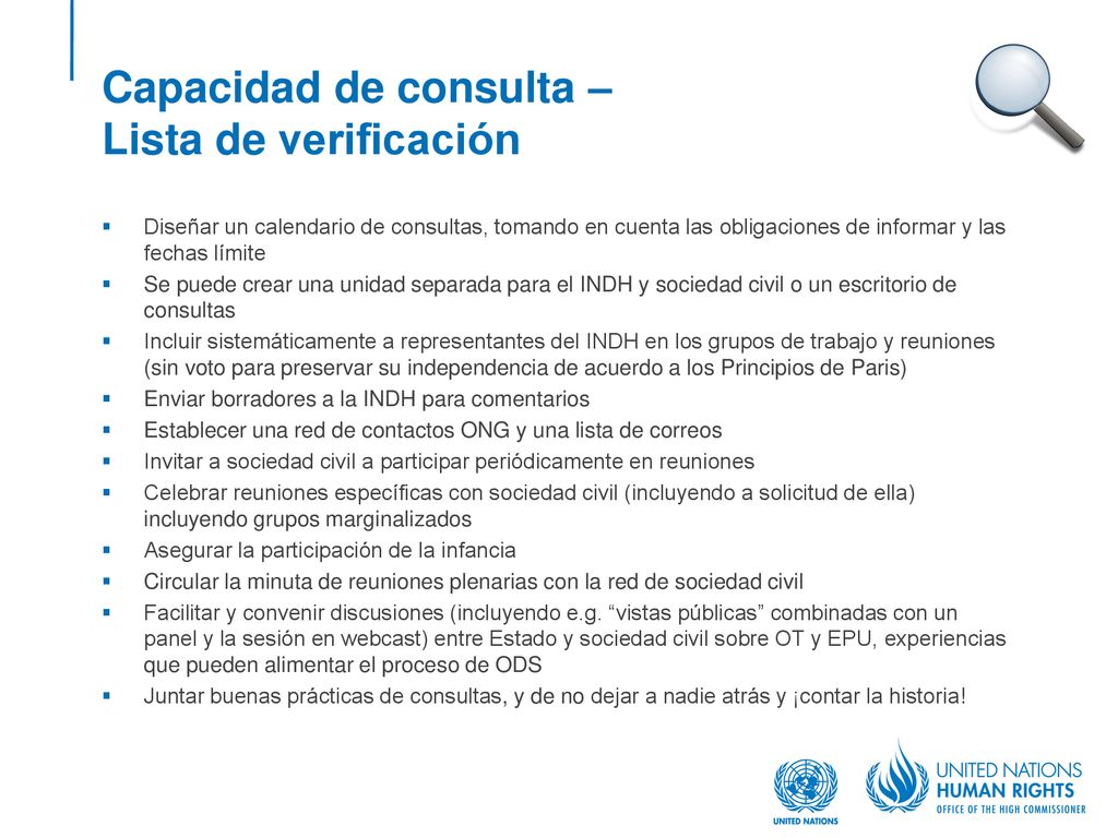 Capacidad de consulta – Lista de verificación