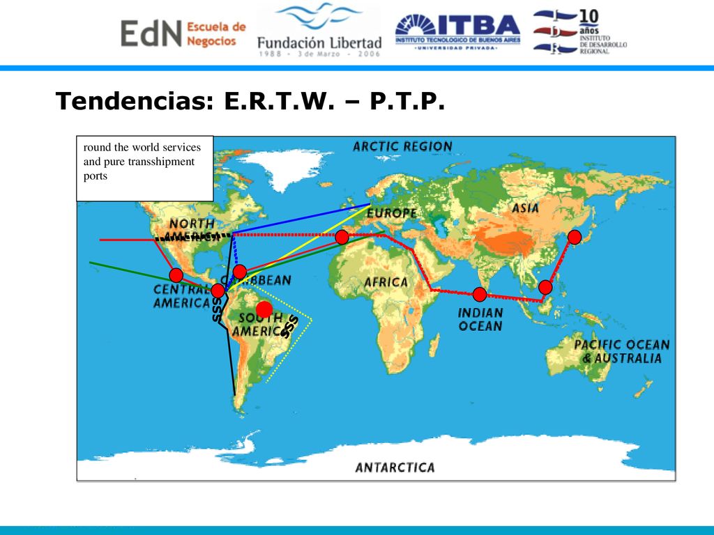 Tendencias: E.R.T.W. – P.T.P. round the world services and pure transshipment ports SSS SSS