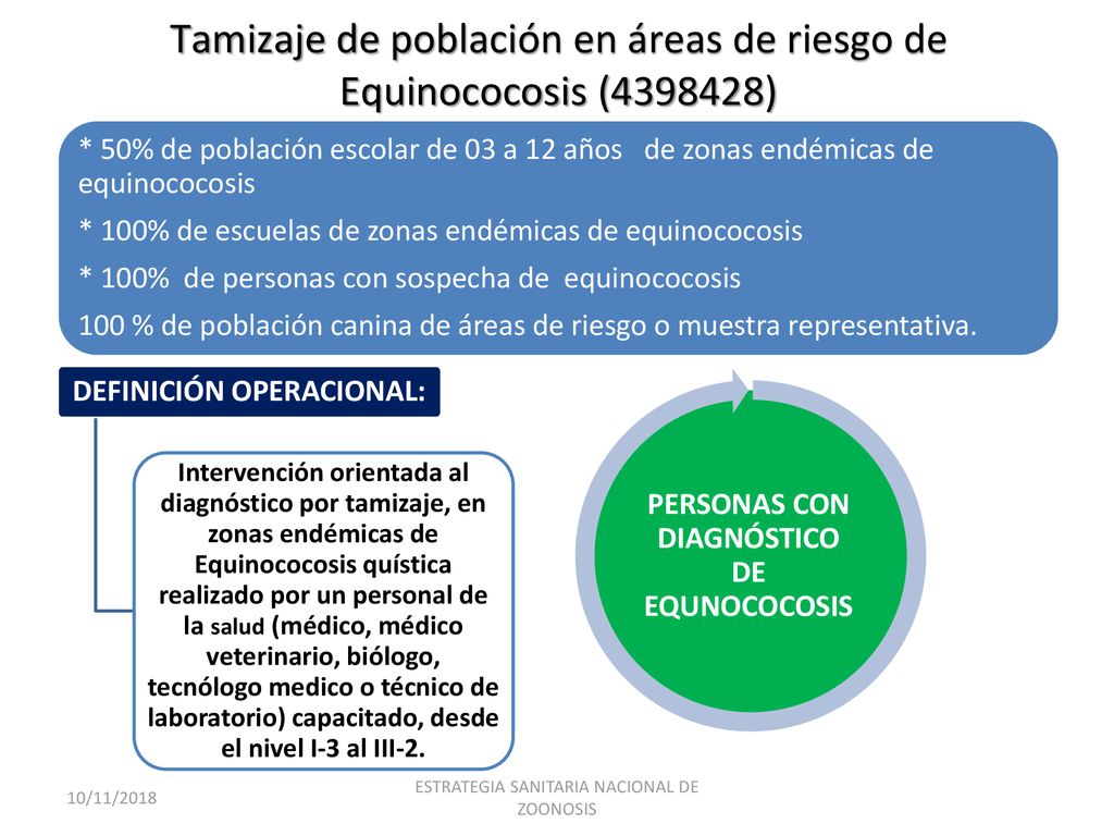 Tamizaje de población en áreas de riesgo de Equinococosis ( )