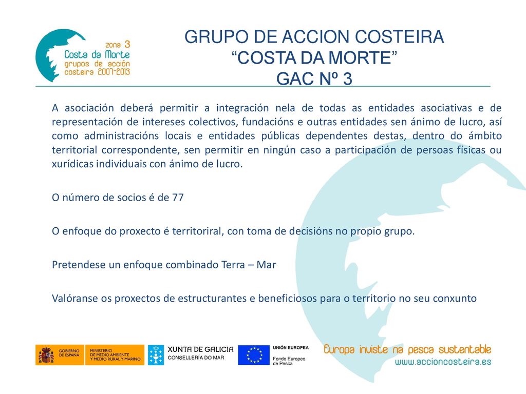 GRUPO DE ACCION COSTEIRA COSTA DA MORTE GAC Nº 3