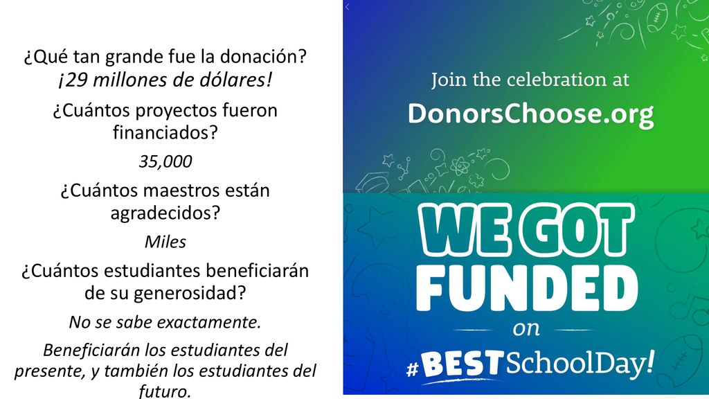 ¿Qué tan grande fue la donación ¡29 millones de dólares!