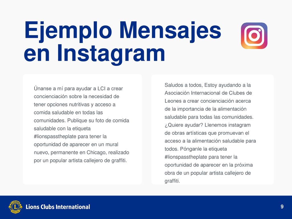 Ejemplo Mensajes en Instagram