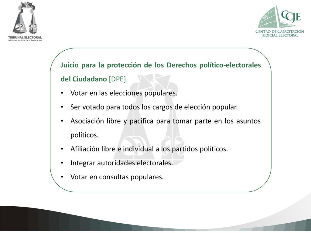 Juicio para la protección de los Derechos político-electorales del Ciudadano [DPE].