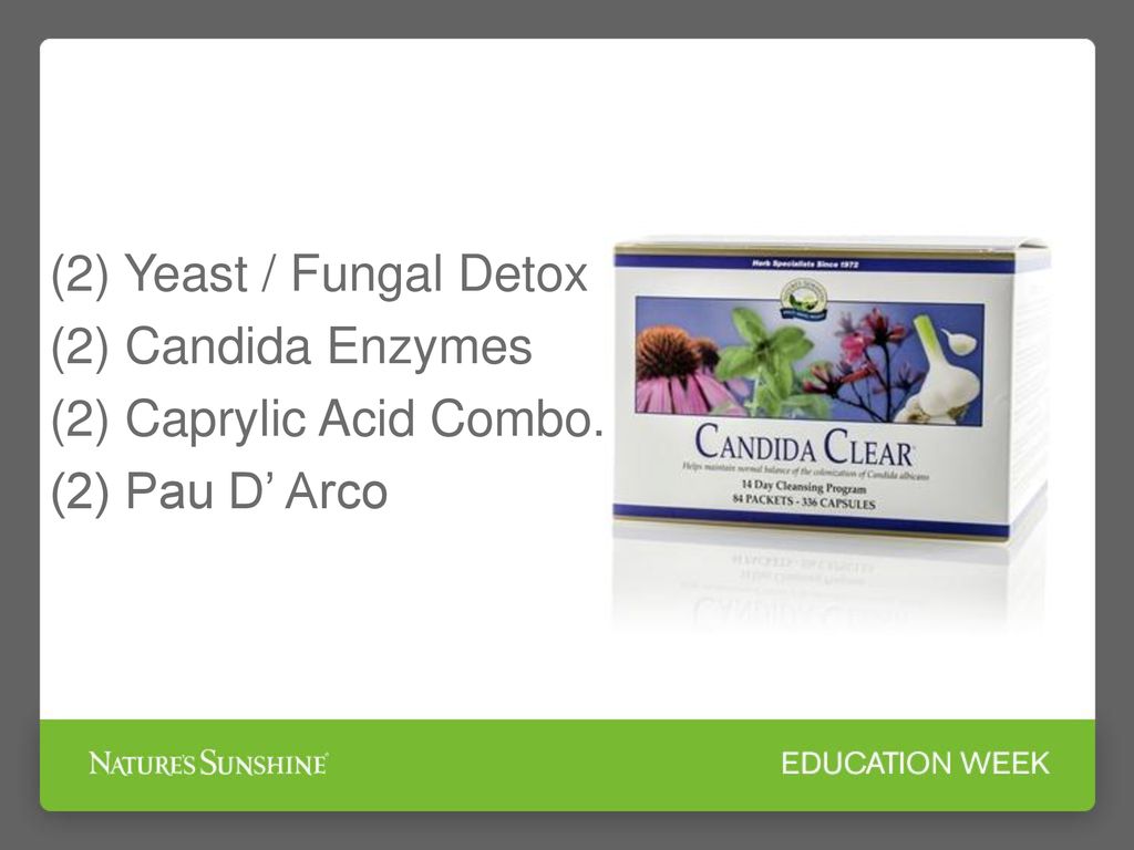 (2) Yeast / Fungal Detox (2) Candida Enzymes (2) Caprylic Acid Combo. (2) Pau D’ Arco