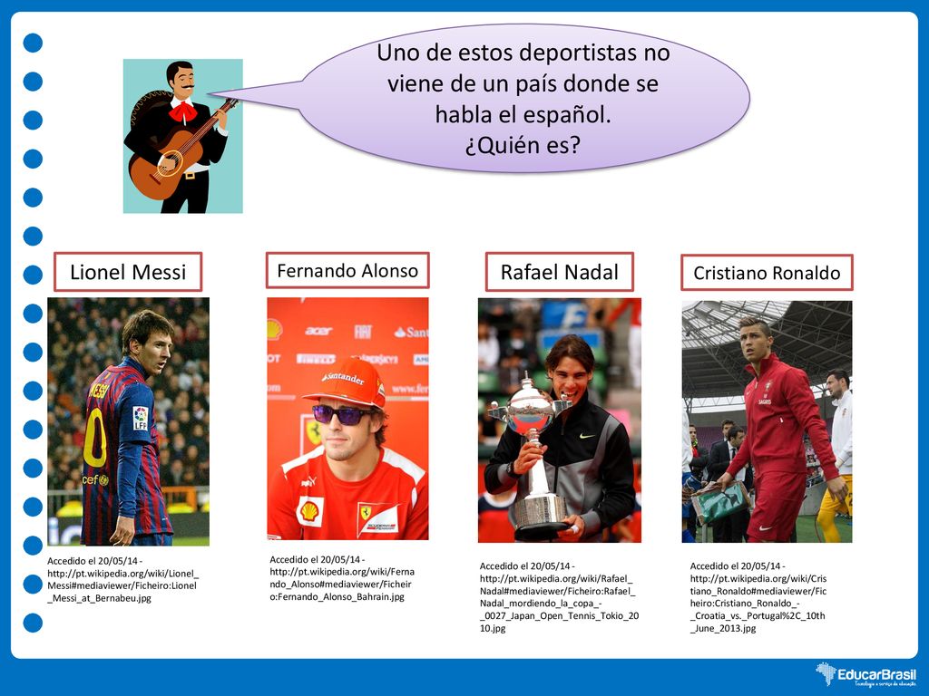 Uno de estos deportistas no viene de un país donde se habla el español.