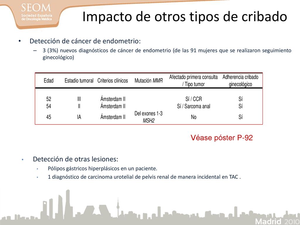 Impacto de otros tipos de cribado