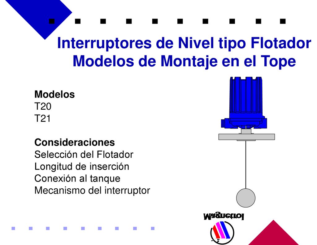 Interruptores de Nivel tipo Flotador Modelos de Montaje en el Tope