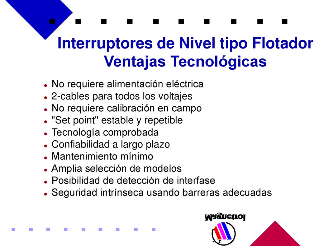Interruptores de Nivel tipo Flotador Ventajas Tecnológicas