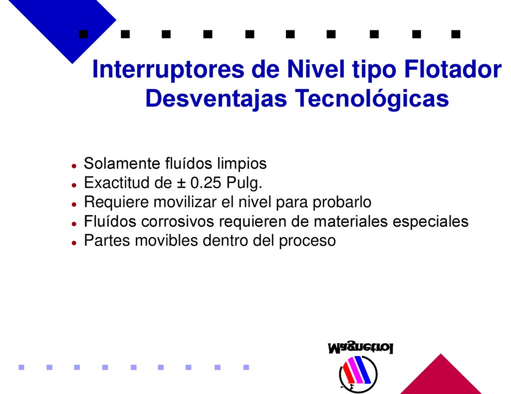 Interruptores de Nivel tipo Flotador Desventajas Tecnológicas