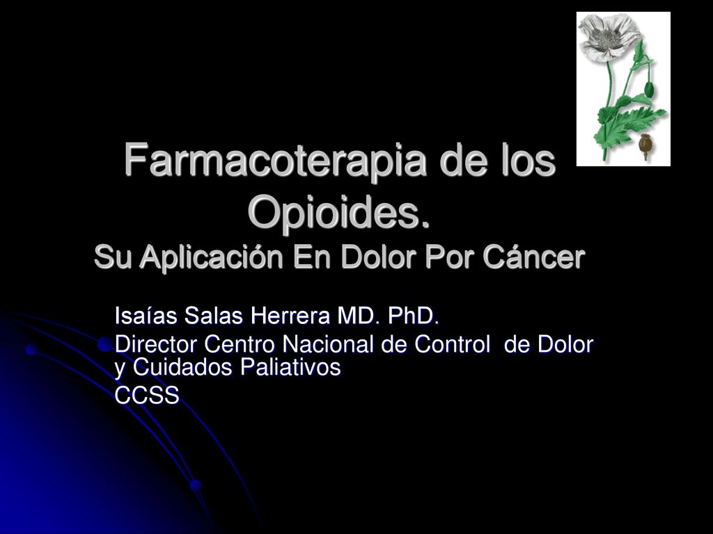 Farmacoterapia de los Opioides. Su Aplicación En Dolor Por Cáncer