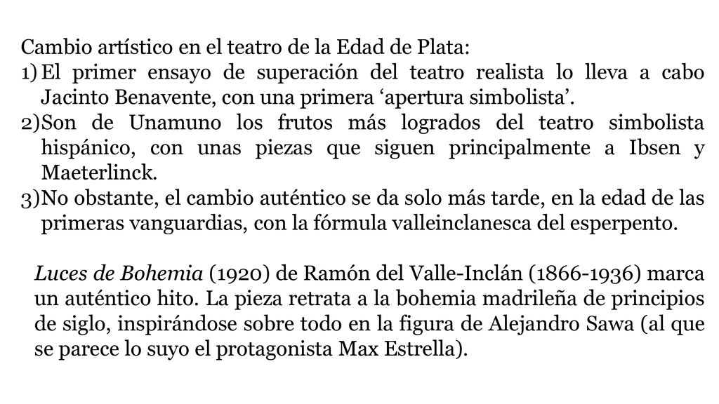 Cambio artístico en el teatro de la Edad de Plata: