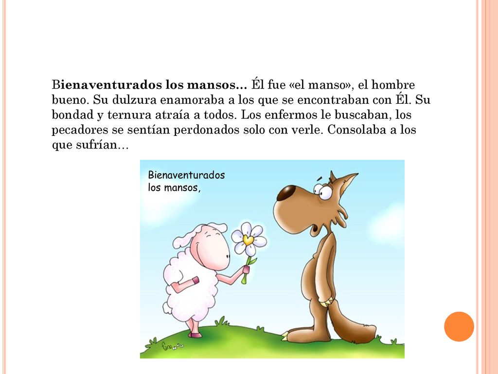 Bienaventurados los mansos… Él fue «el manso», el hombre bueno