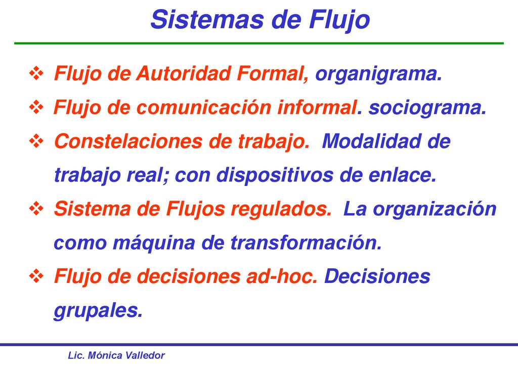 Sistemas de Flujo Flujo de Autoridad Formal, organigrama.