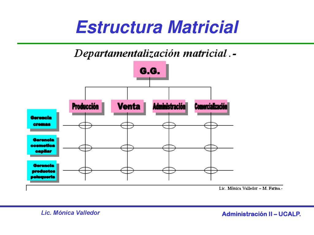 Estructura Matricial Lic. Mónica Valledor Administración II – UCALP.