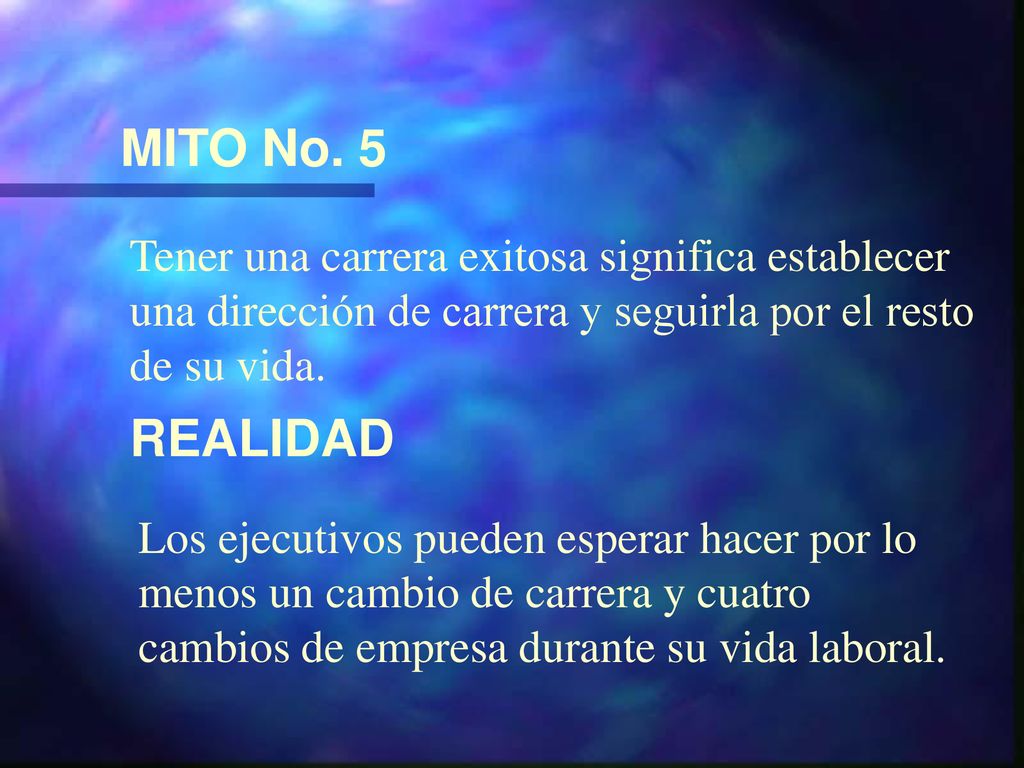 MITO No. 5 Tener una carrera exitosa significa establecer una dirección de carrera y seguirla por el resto de su vida.