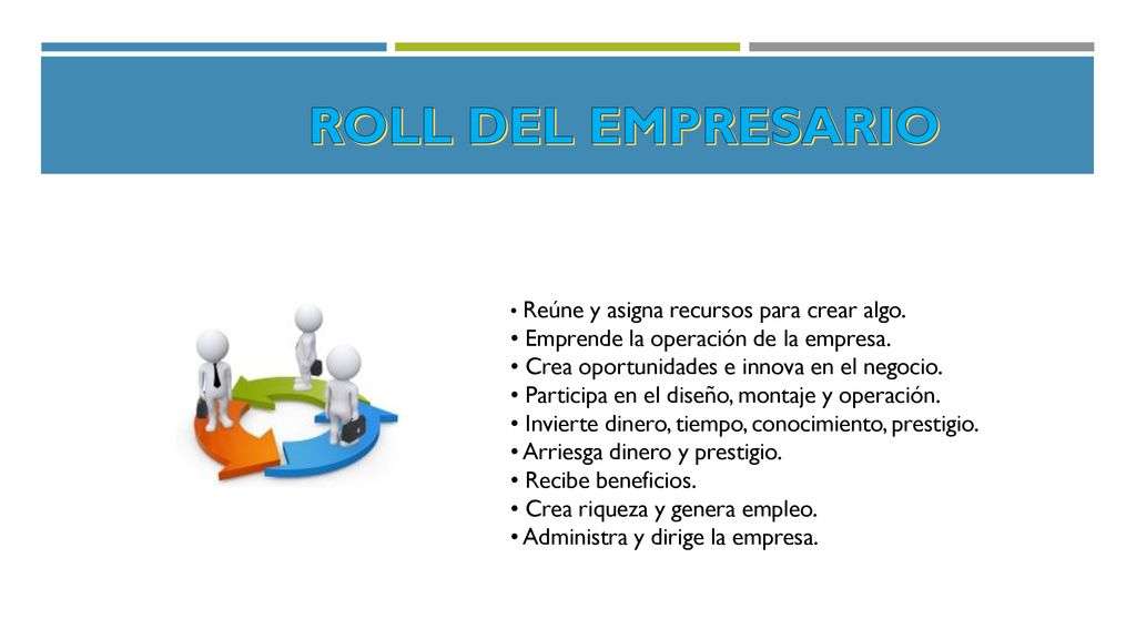 ROLL DEL EMPRESARIO • Emprende la operación de la empresa.