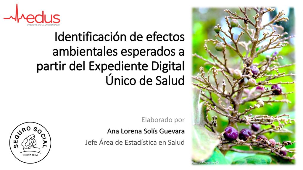 Identificación de efectos ambientales esperados a partir del Expediente Digital Único de Salud