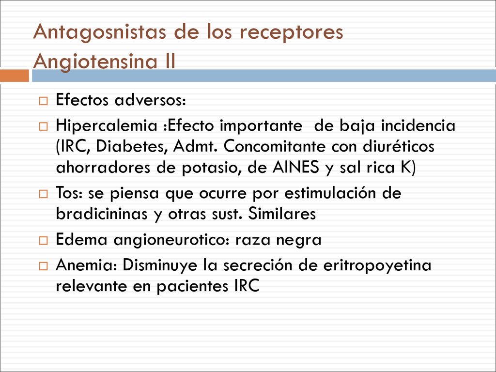 Antagosnistas de los receptores Angiotensina II