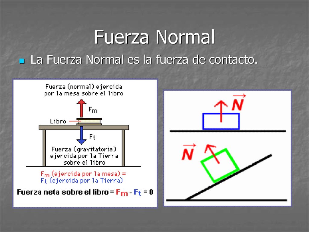 Fuerza Normal La Fuerza Normal es la fuerza de contacto.