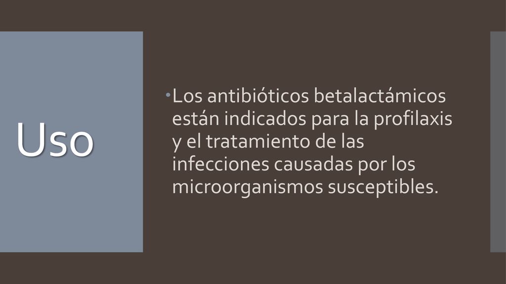 Los antibióticos betalactámicos están indicados para la profilaxis y el tratamiento de las infecciones causadas por los microorganismos susceptibles.